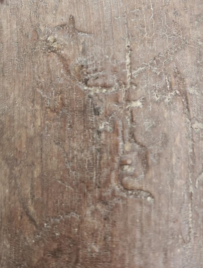 Antique Folk Art Bird with Incised Carving on Base