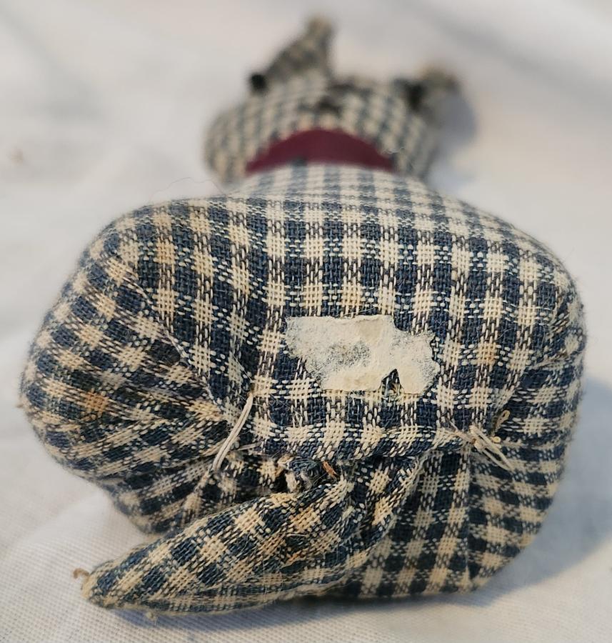 Antq. Lancaster Co. Homespun Dog Pincushion Whimsy