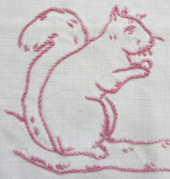 Antique ca. 1900 PA. Squirrel Design Show Towel