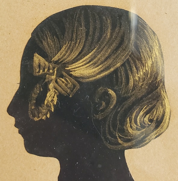 **Ca.1840 Silhouette of Girl w/Book attr. Hubard