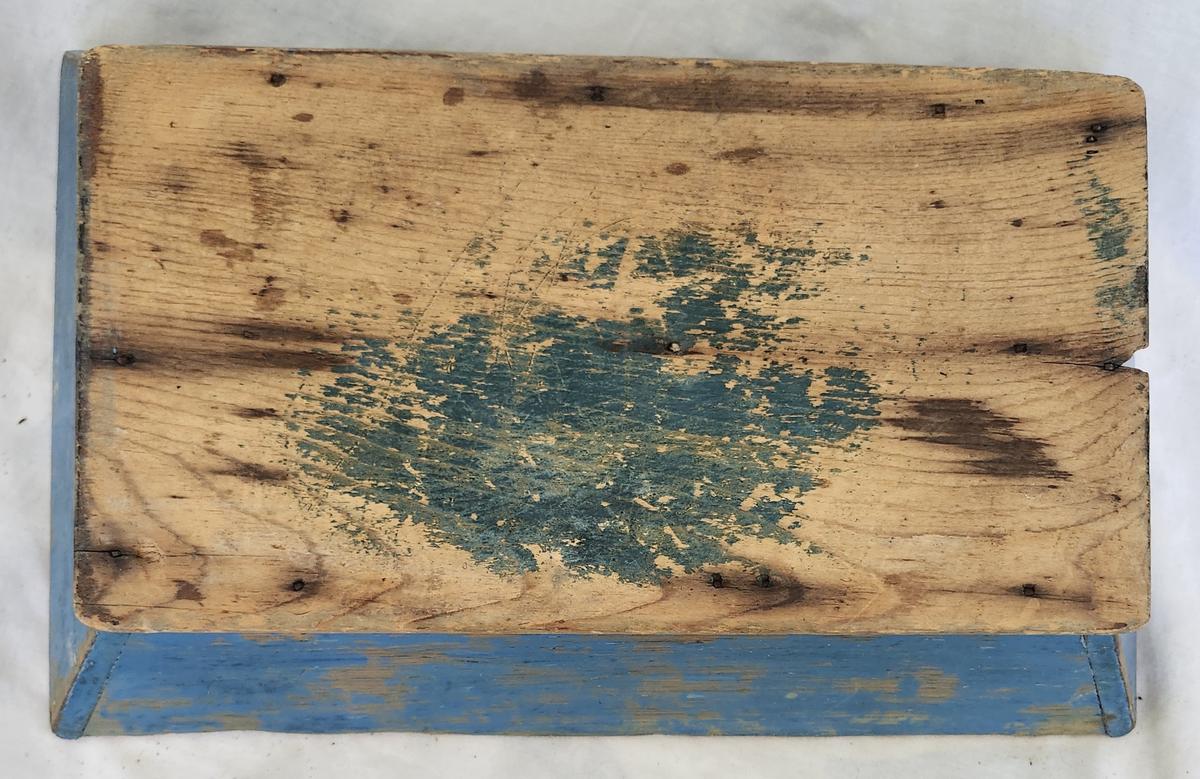 19th C. Knife Box/Cutlery Tray in Old Teal Paint