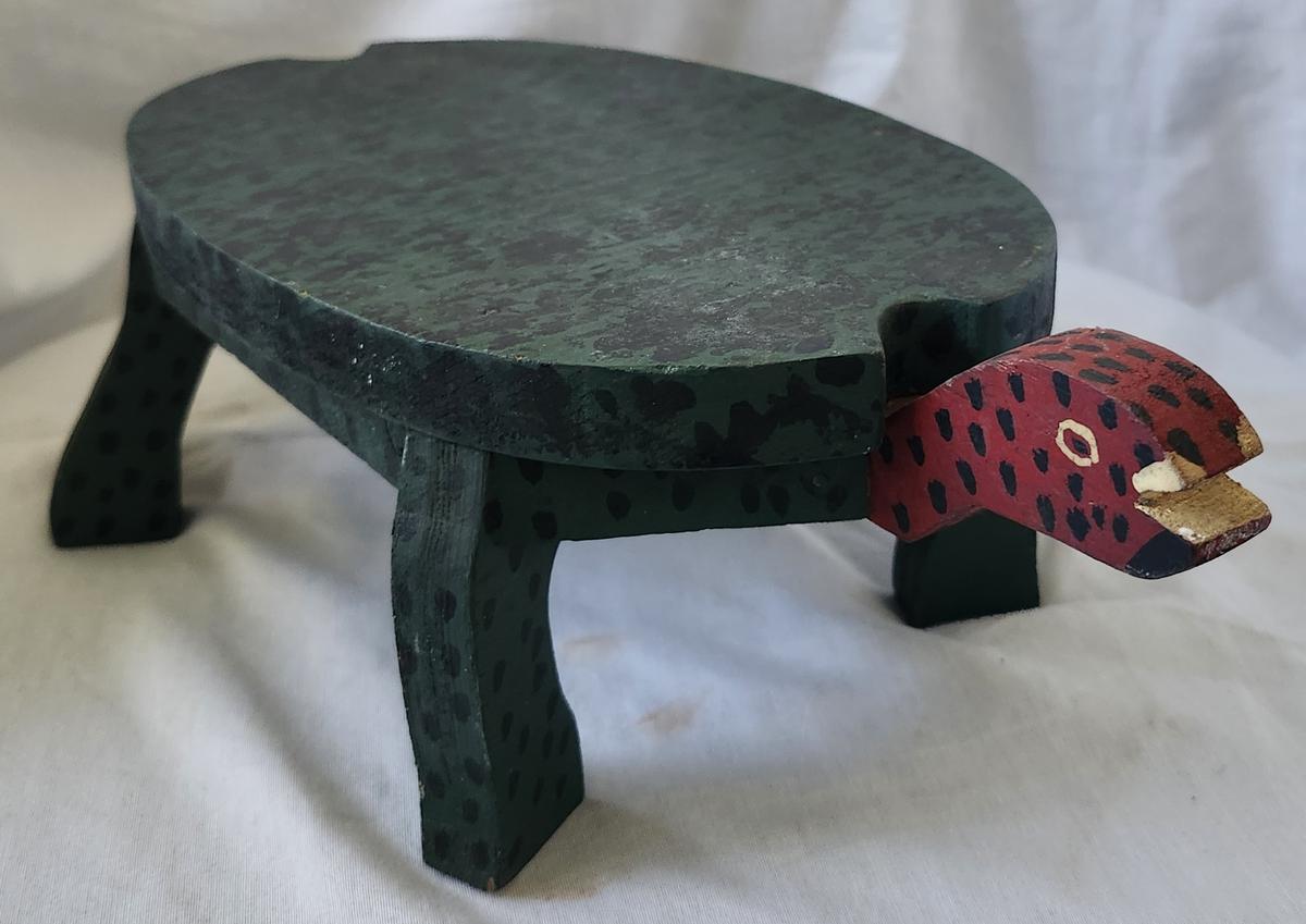 Vintage 1930's PA. Folk Art Turtle Footstool #2