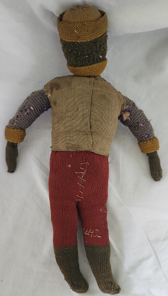 **19th C. Knitted Male Rag Doll Ex Joziatis NH