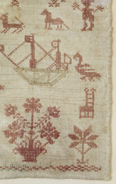 Rare Early 1784 Sampler on Homespun Linen