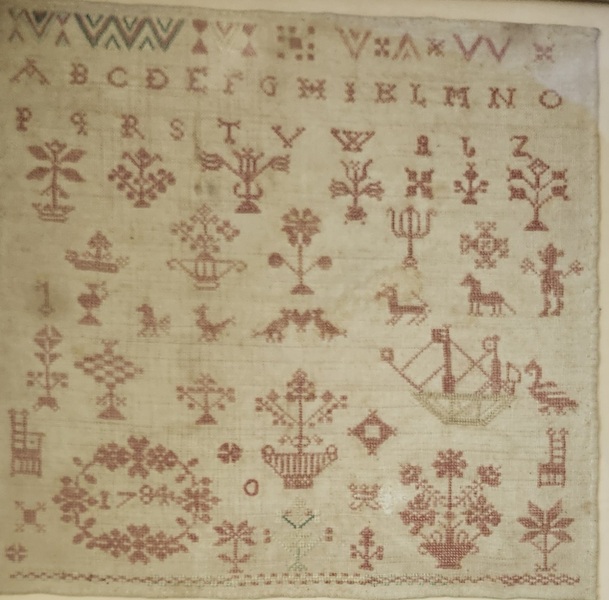 Rare Early 1784 Sampler on Homespun Linen