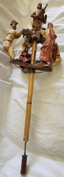 **Rare Old Prim. Folk Art Mardi Gras Noisemaker
