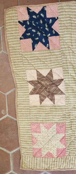 Antique Star Crib Quilt in Great Early Fabrics
