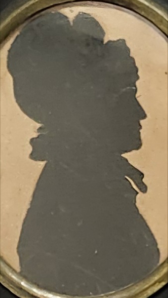 **19th C. Silhouette of Woman w/Decorative Hanger