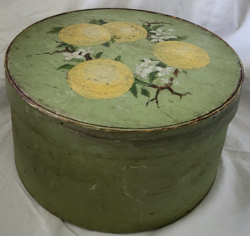**Antq. Ca.1900 Pantry Box in Orig. Paint w/Orange