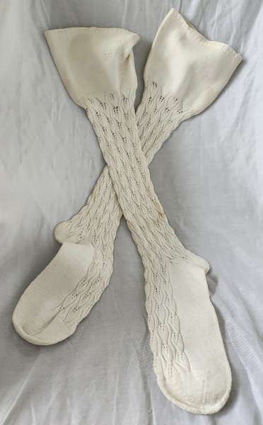 **Pr. Antique PA. Amish Stockings w/Initials