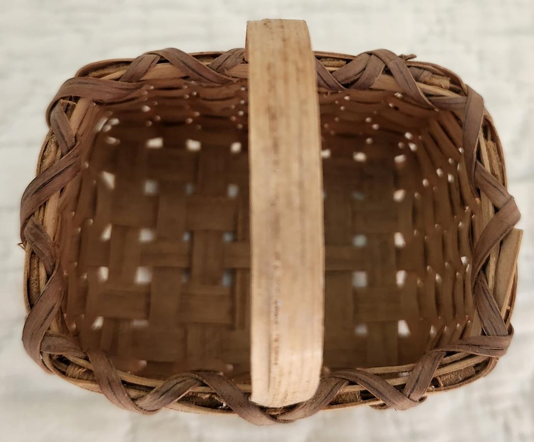Tiny 3" Vintage Rectangular Gathering Basket