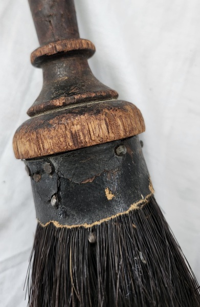 **Antique Shaker Horsehair Brush w/Turned Handle
