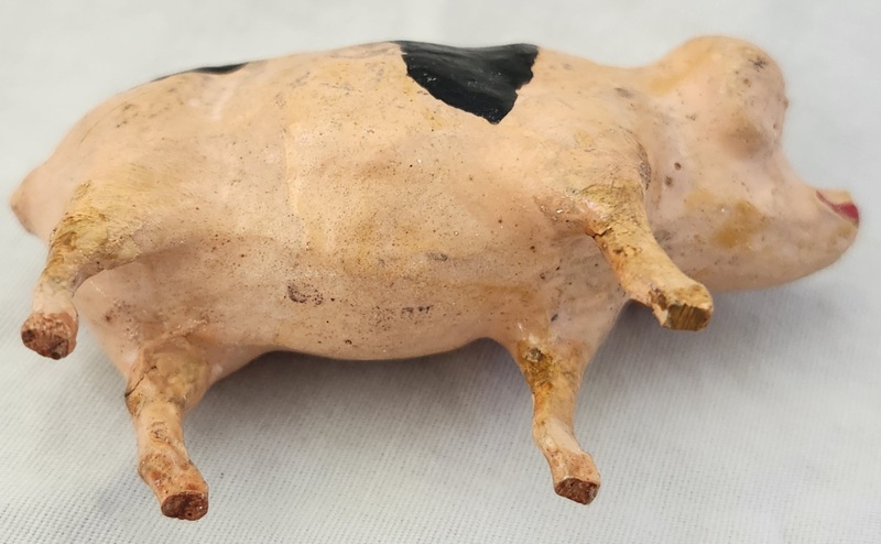 Antique German Composition Putz Pig