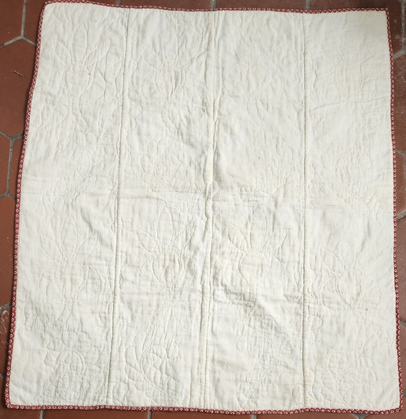 **19th C. Folk Art Floral/Fruit Crib Quilt