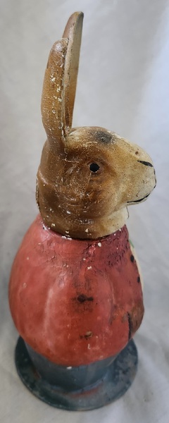 **Antq. Paper Mache Easter Rabbit Candy Container