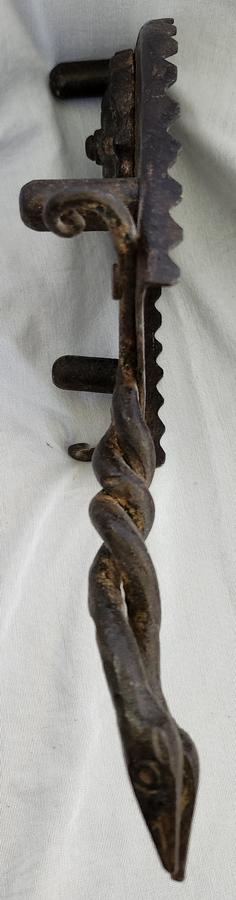 Antique Folk Art Wrought Iron Trivet w/Flower Pot