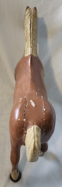 Vntg. 9 1/4" Tall Folk Art Carved & Painted Horse