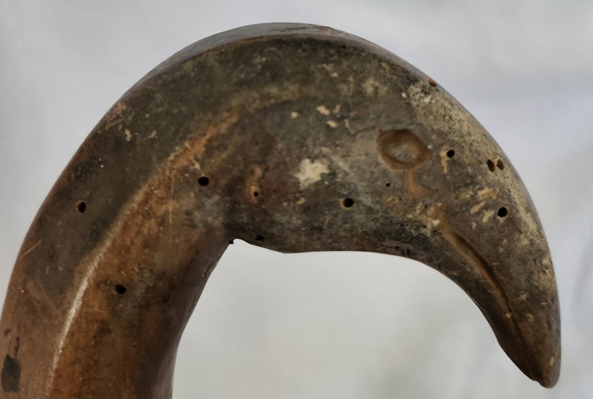 Antique Scandinavian Folk Art Scoop w/Bird Handle