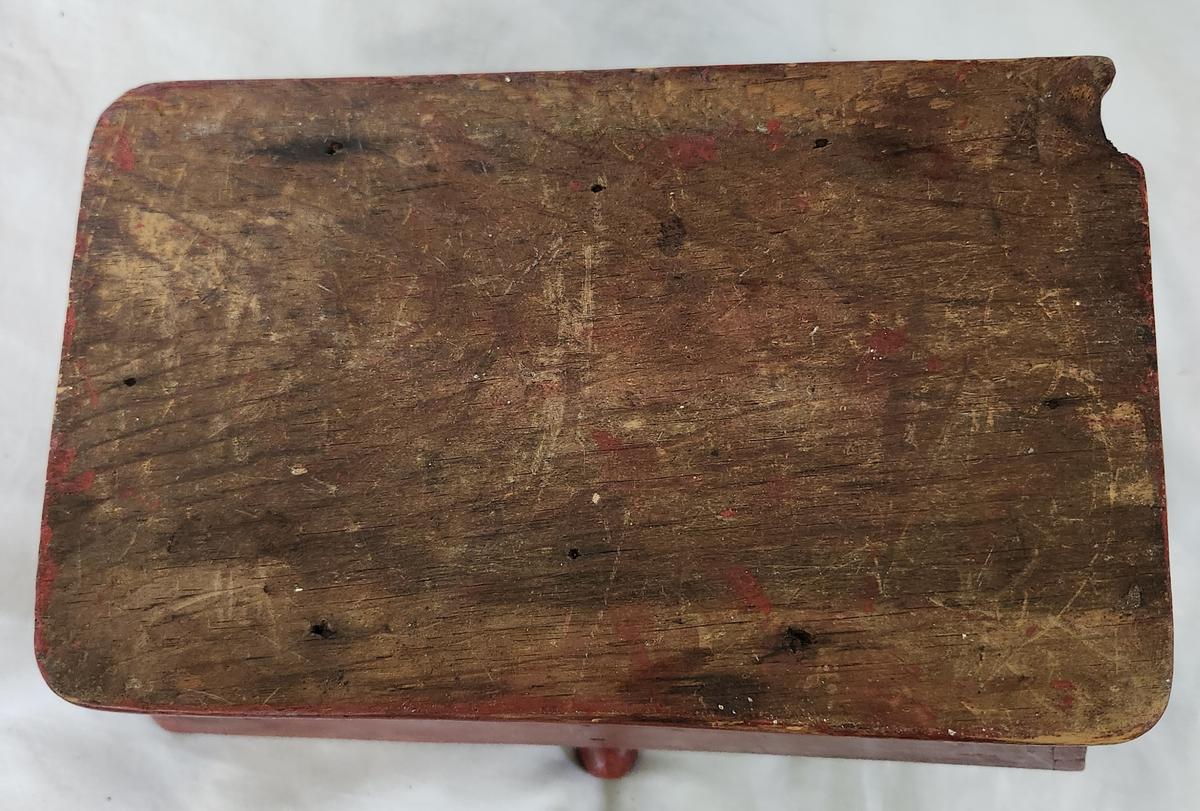 Diminutive Antique Knife Box in Original Red Paint