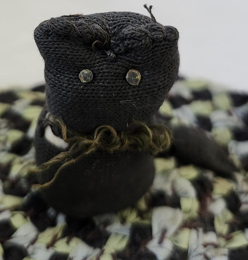 Dear Antique Cat on Rug Pincushion Whimsy