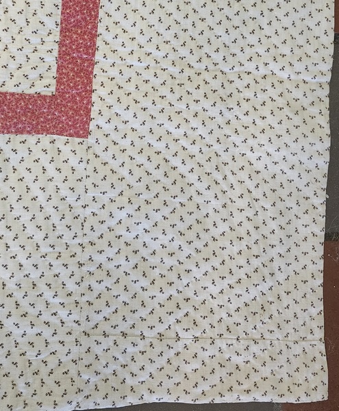 **Near Mint Ca. 1900 PA Whig Rose/Bars Crib Quilt