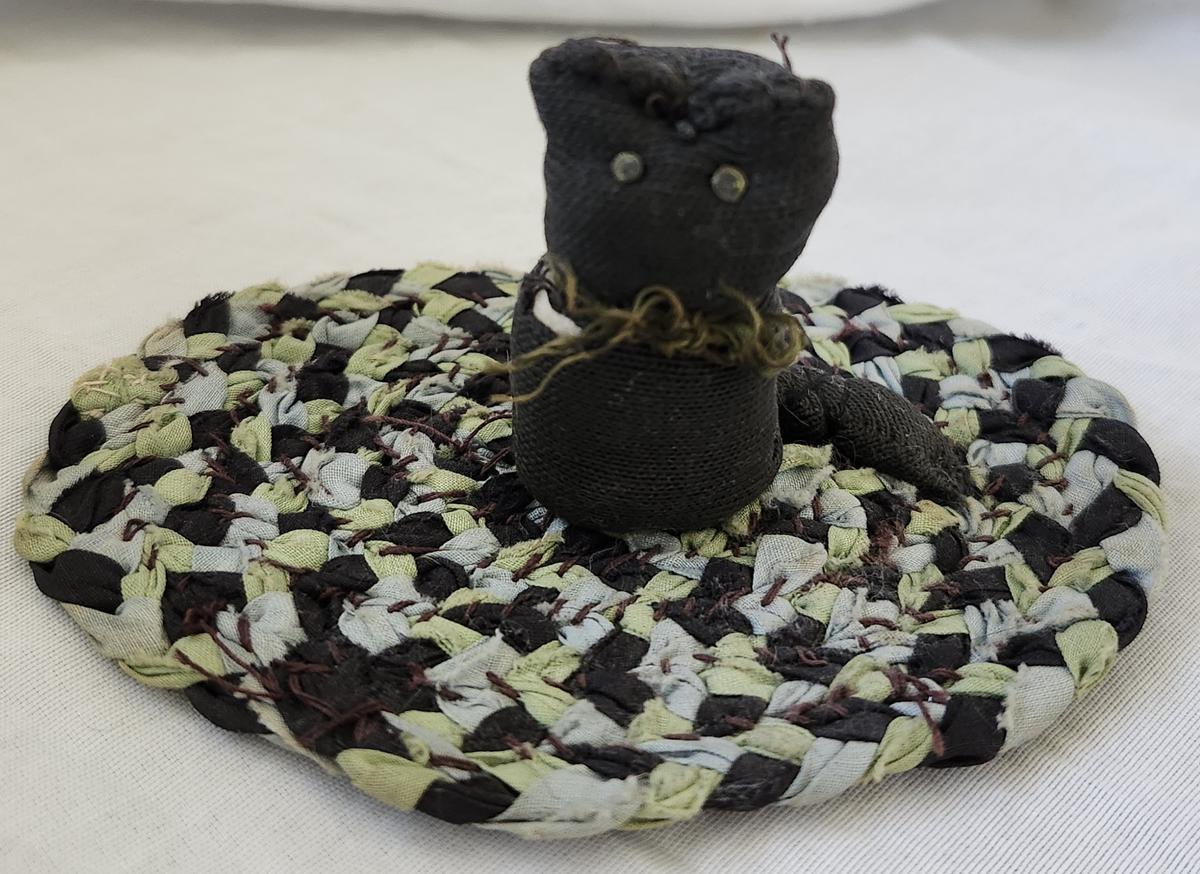 Dear Antique Cat on Rug Pincushion Whimsy
