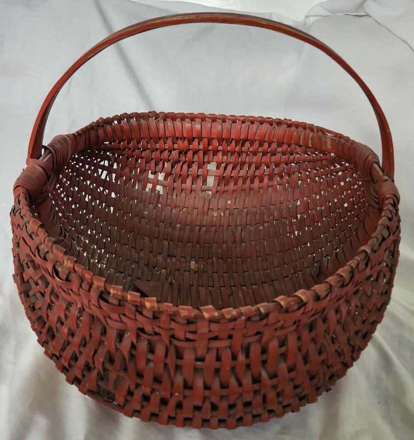 Antique Red Painted Buttocks Basket-Ex Hawkins