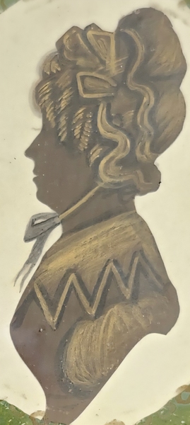 **Antique Silhouette of Woman in Eglomise Frame