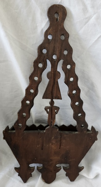 Unique Antique Folk Art Wall Box w/Carved Man