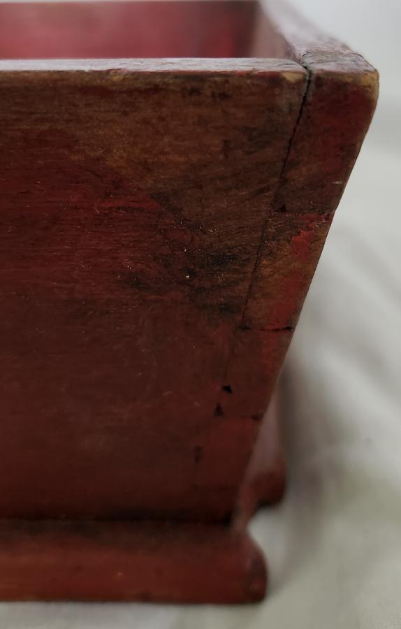 Diminutive Antique Knife Box in Original Red Paint