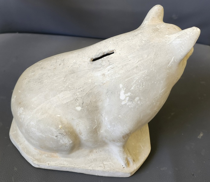 **Late 19th C. PA. Chalkware Pig Form Bank