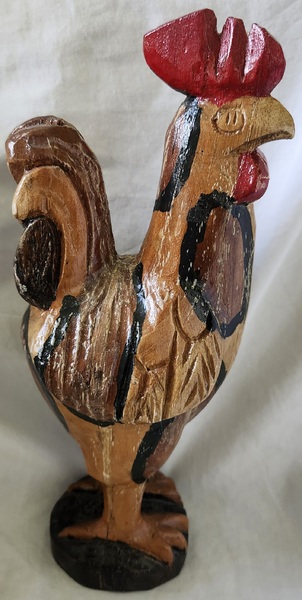 **Vntg. American Folk Art Carved & Painted Rooster