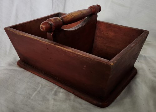 Diminutive Antique Knife Box in Original Red Paint