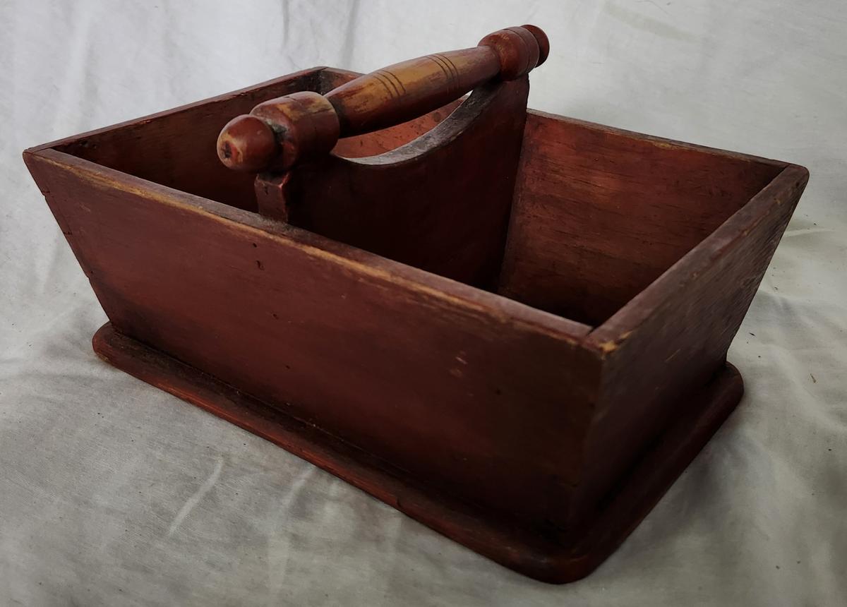 Diminutive Antique Knife Box in Original Red Paint