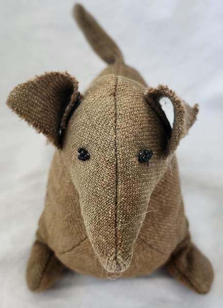 Vintage Folk Art Wool Stuffed Dachshund Dog