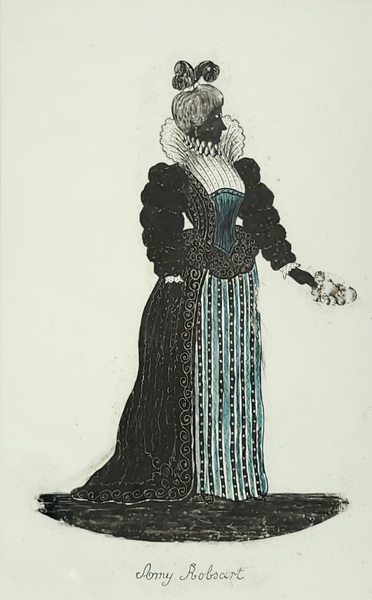 **Victorian Eglomise Silhouette of Amy Robsart