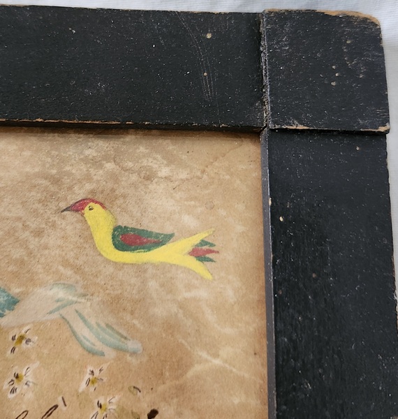 Antique Folk Art Fraktur w/German Writing, Birds++