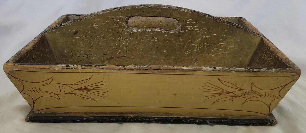 Antique Knife Box Cutlery Tray in Original Paint