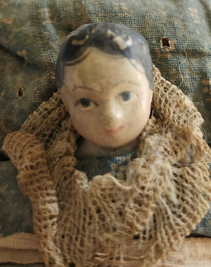 Rare Antique Working Child in Cradle Pipsqueak
