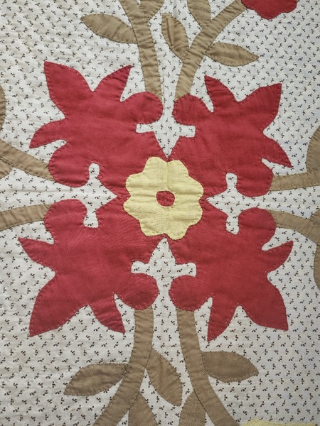 **Near Mint Ca. 1900 PA Whig Rose/Bars Crib Quilt
