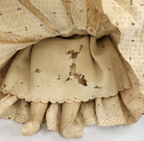 Late 1800's Folk Art Rag Doll-Hand Drawn Face