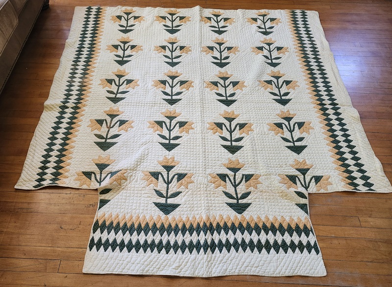 **Ca.1850 N. Carolina Lily Quilt w/Provenance