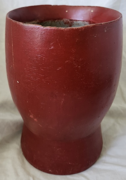 **Antique Mortar & Pestle in Old Red w/Zinc Lining