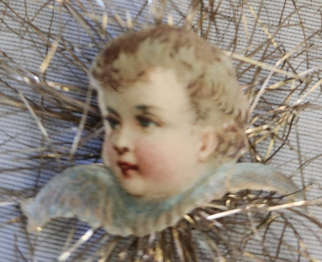 Pr. Antq. Angel/Cherub Scrap Tinsel Xmas Ornaments