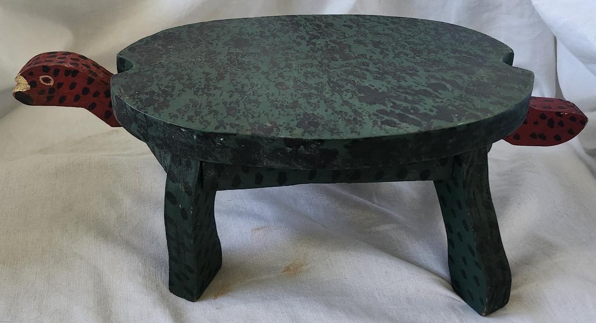Vintage 1930's PA. Folk Art Turtle Footstool #2