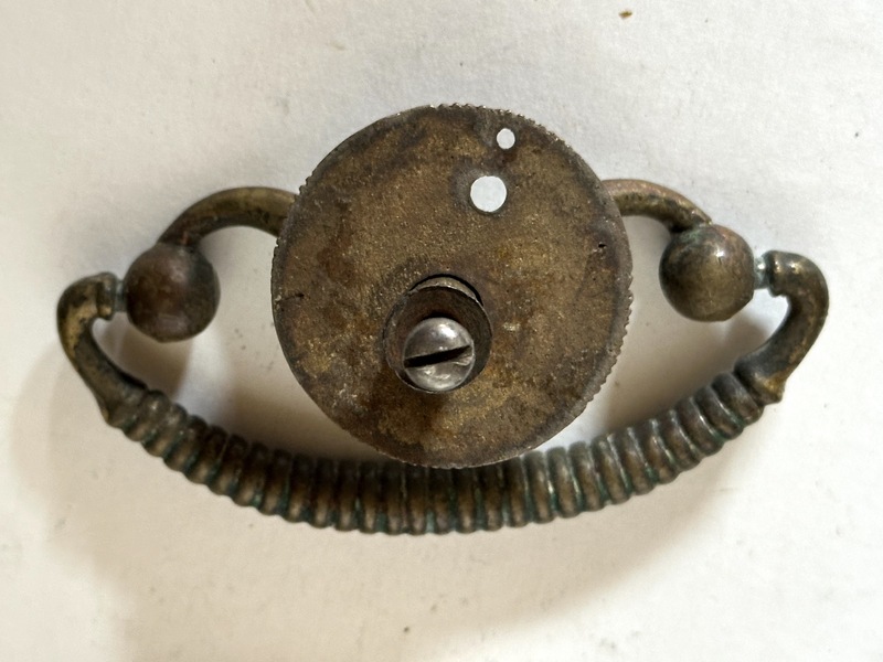 Set of Six Fine Antique Brass Drawer Pulls.