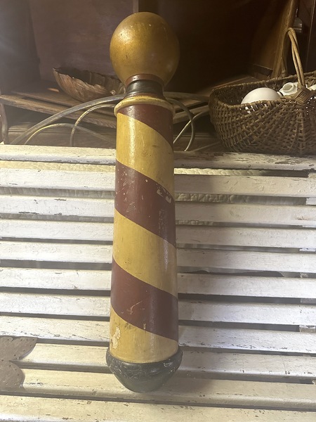 Late 19th C Wood Barbers Trade Sign Great Paint
