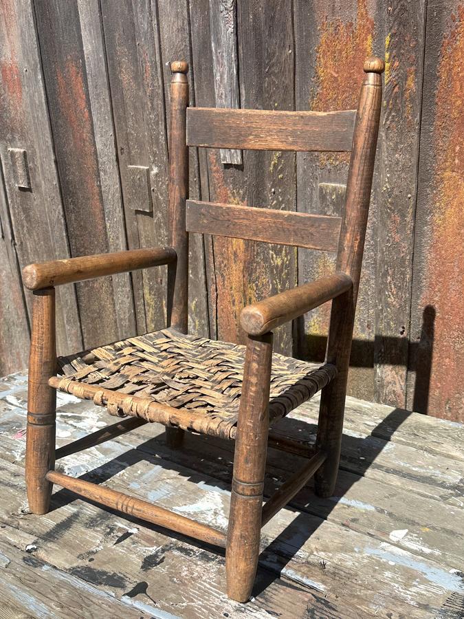 Charming Primitive Childs Slatback Chair Vermont