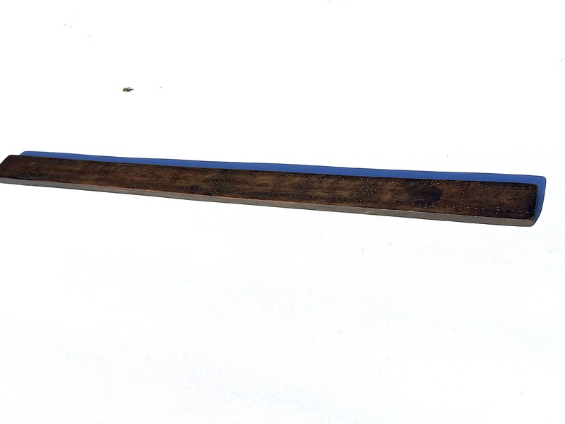 Early Walnut Folkart Tack Studded Rule or Measure