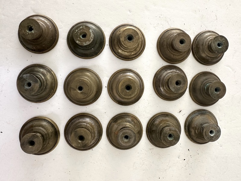 15 Sheraton Period Decorated Brass Drawer Pulls